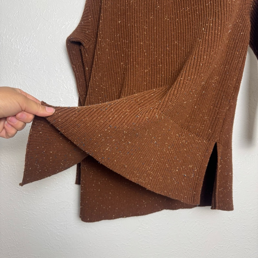 LOFT New With Tags Rich Brown Turtleneck Oversized Sweater - Picture 4 of 10
